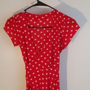 Super cute polka dot red and white maxi dress!